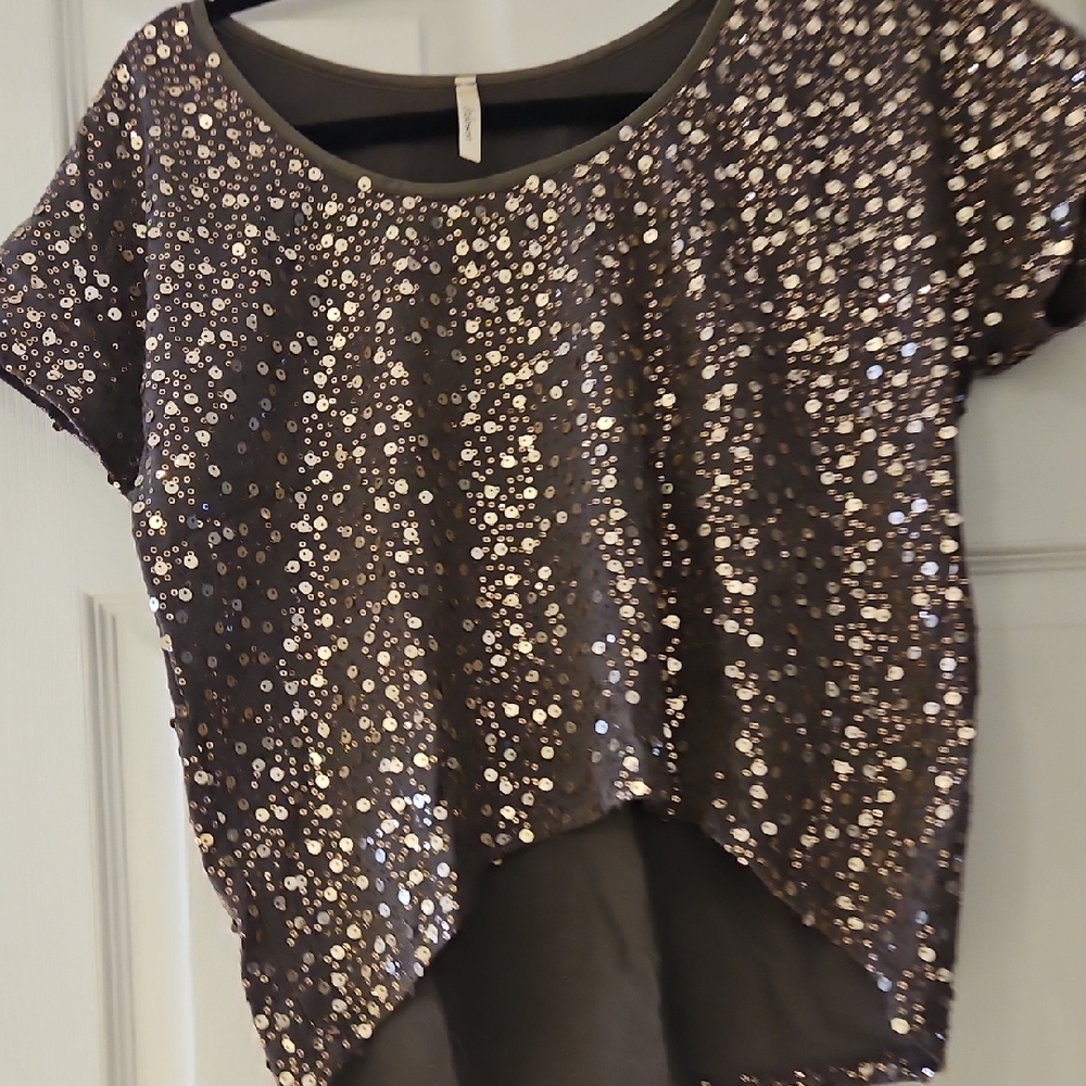 Glamorous Black Sequin Crop Top